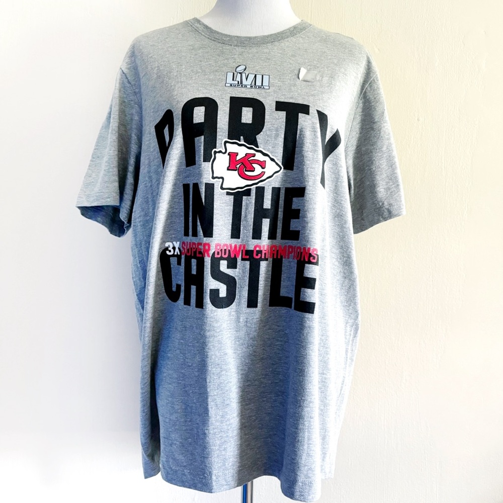 Nike Kansas City Chiefs T-Shirt Mens Large NFL Super Bowl Parade Tee 3x Champs